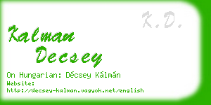 kalman decsey business card