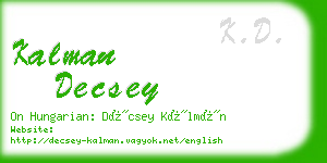 kalman decsey business card